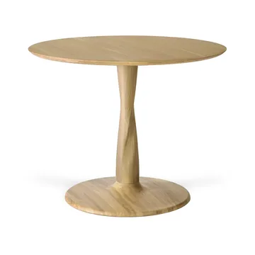 Torsion dining table - Lacquered oak, Ø90x69 cm - Ethnicraft