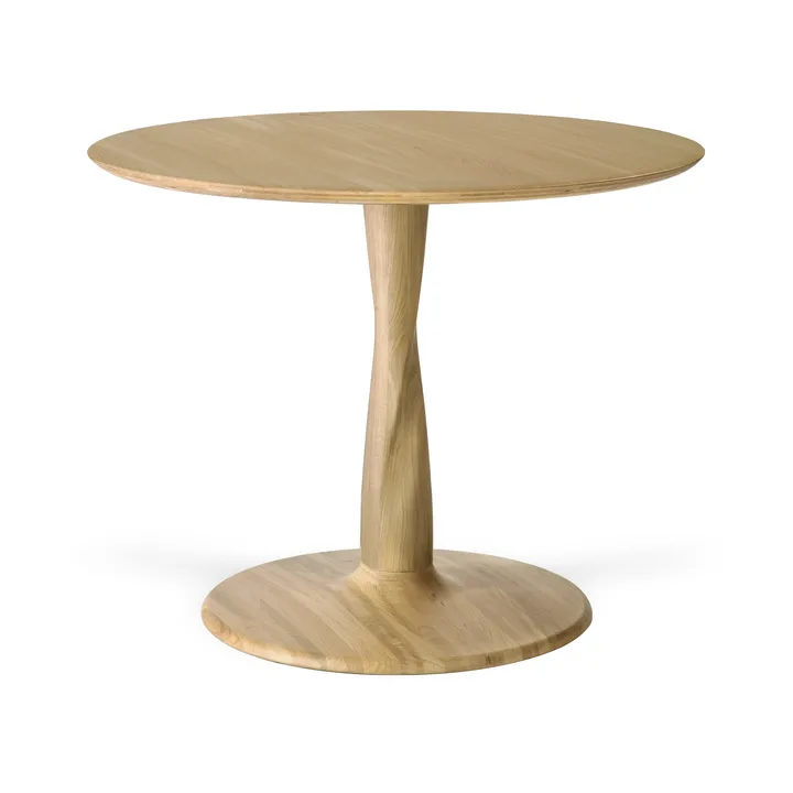 Torsion dining table - Lacquered oak, Ø90x69 cm - Ethnicraft