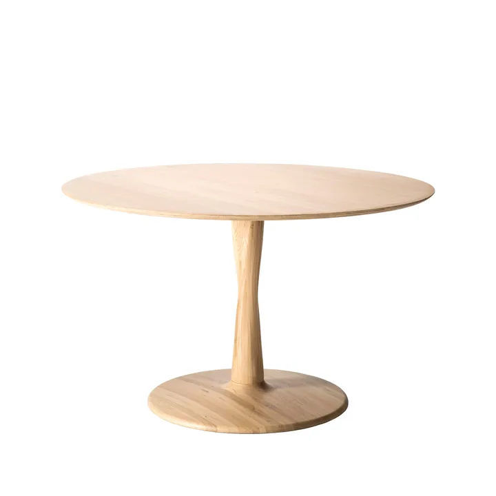 Torsion dining table - White-pigmented hardwax-oiled oak, Ø127 cm - Ethnicraft