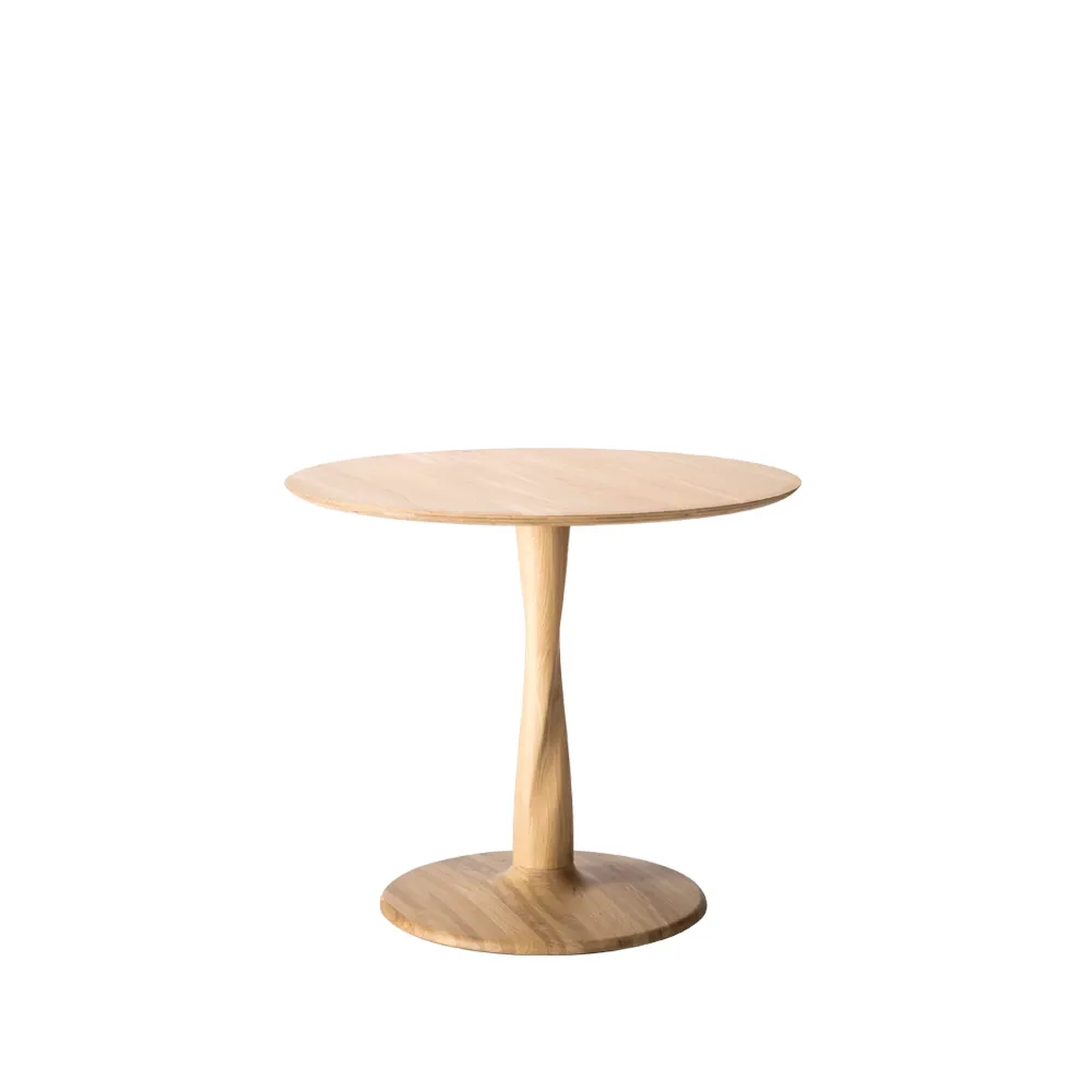 Torsion dining table, White-pigmented hardwax-oiled oak, Ø90 cm Ethnicraft