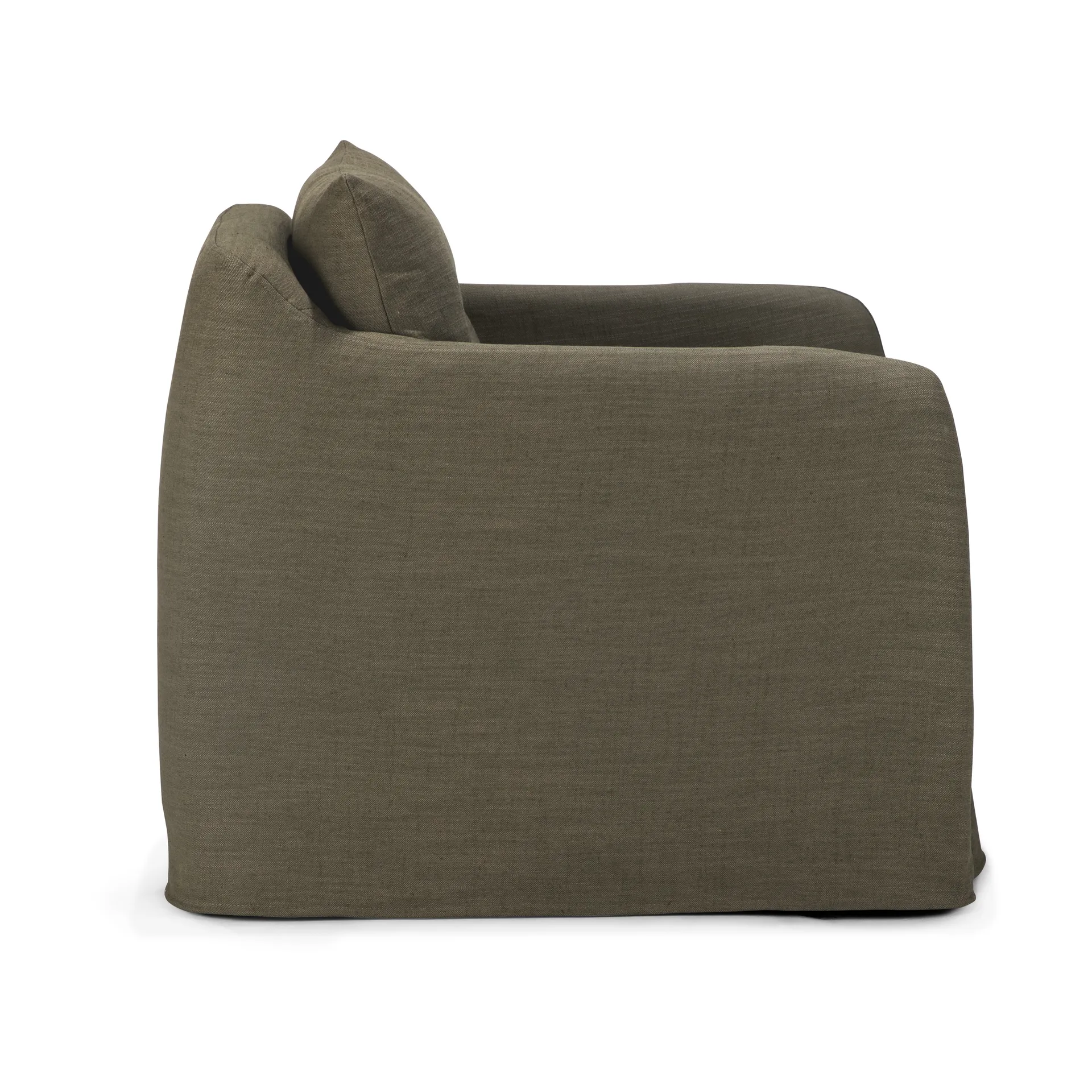 Weave lounge chair with removable cover, Green Ethnicraft