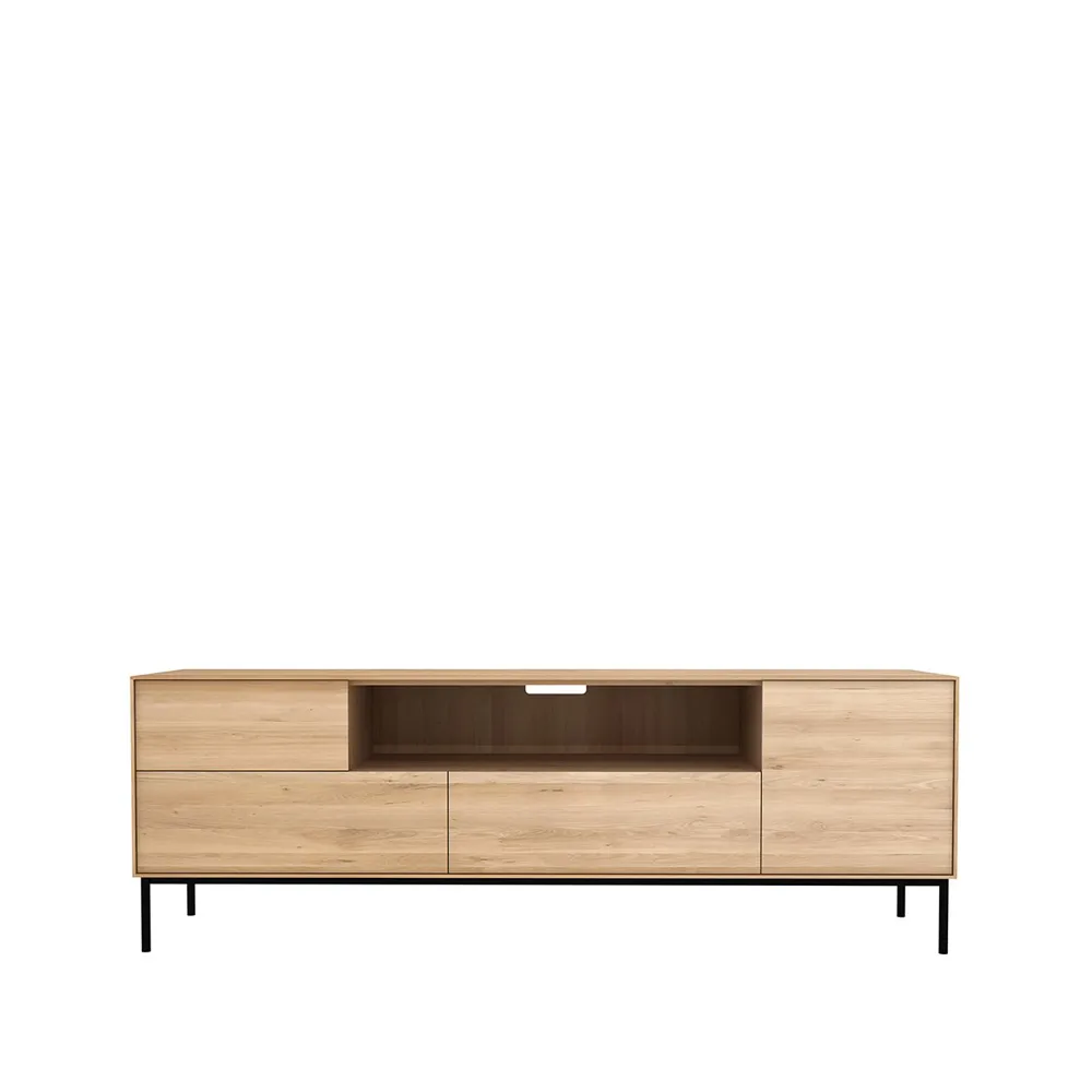 Whitebird media cabinet 180 cm, Oak wax oil-Black metal Ethnicraft