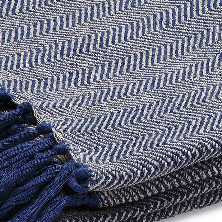 Fishbone throw, blue Etol Design