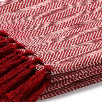 Fishbone throw - red - Etol Design