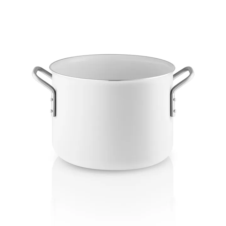 Eva Trio White Line Slip-Let ceramic pot - 4.8 L - Eva Solo