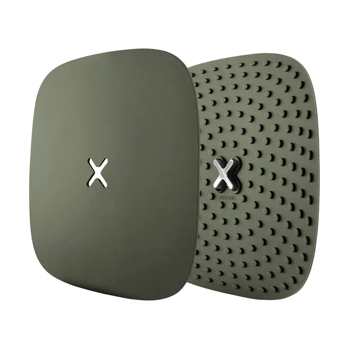 Green Tool pot holders with hook 18x18 cm 2-pack - Green - Eva Solo