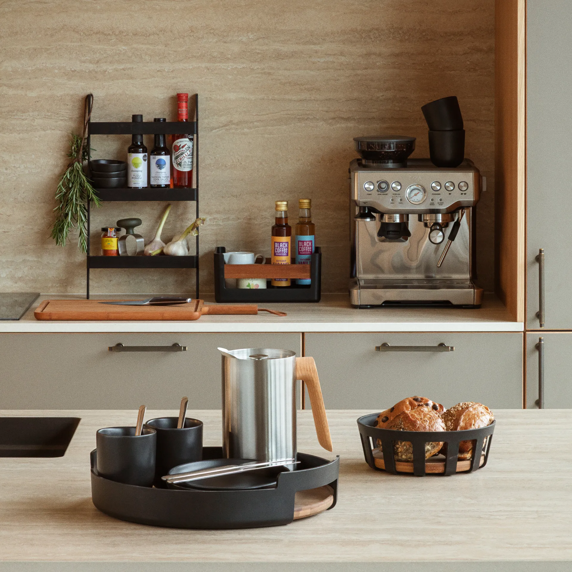 Nordic kitchen bread box, Black, large, Ø24.5 cm Eva Solo