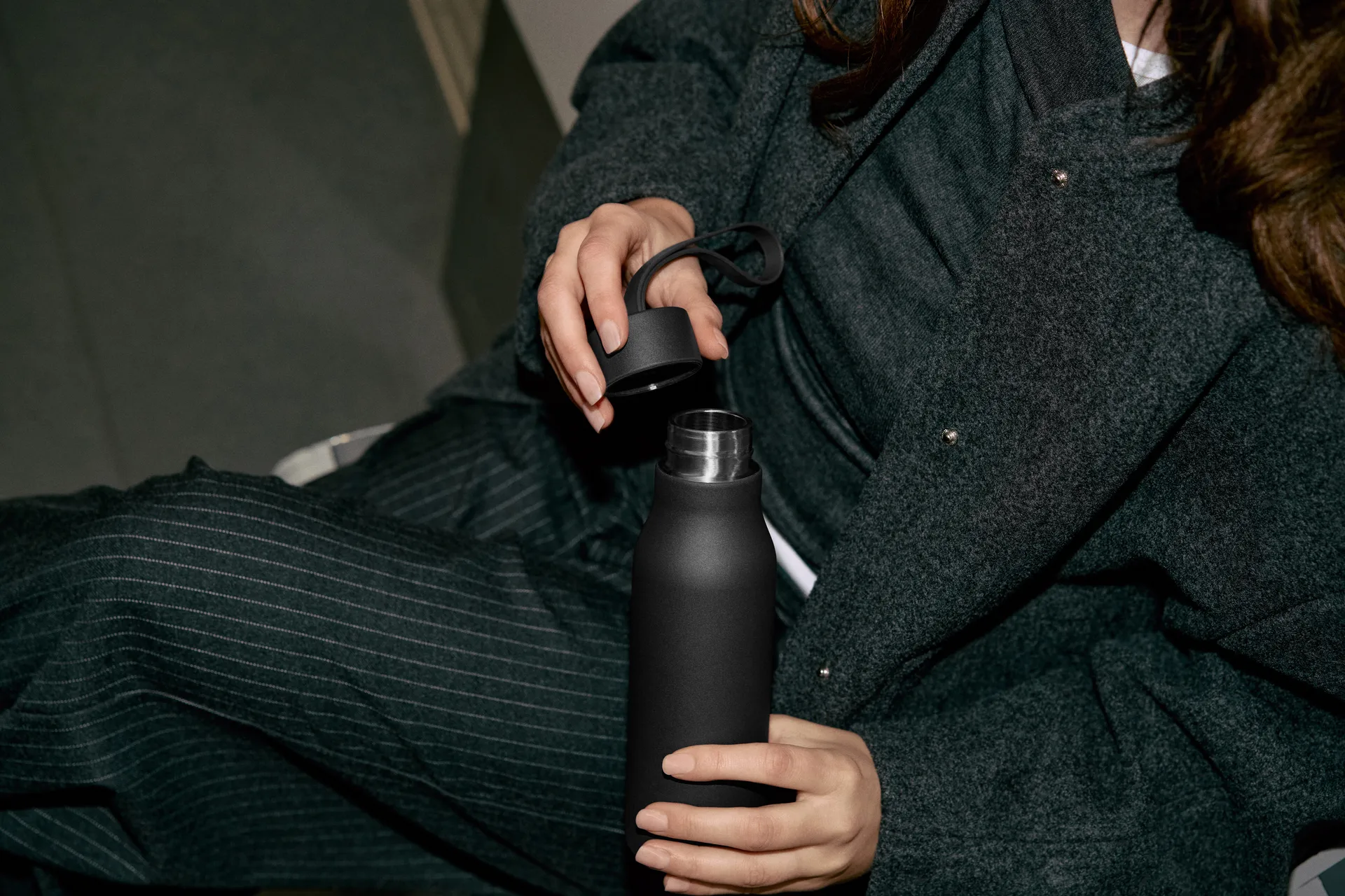 RE-Hydrate thermos bottle, Black, 0.5 L Eva Solo