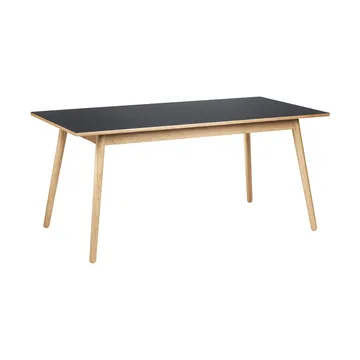C35B dining table 82x160 cm - Black linoleum–oak natural water-based lacquer - FDB Møbler