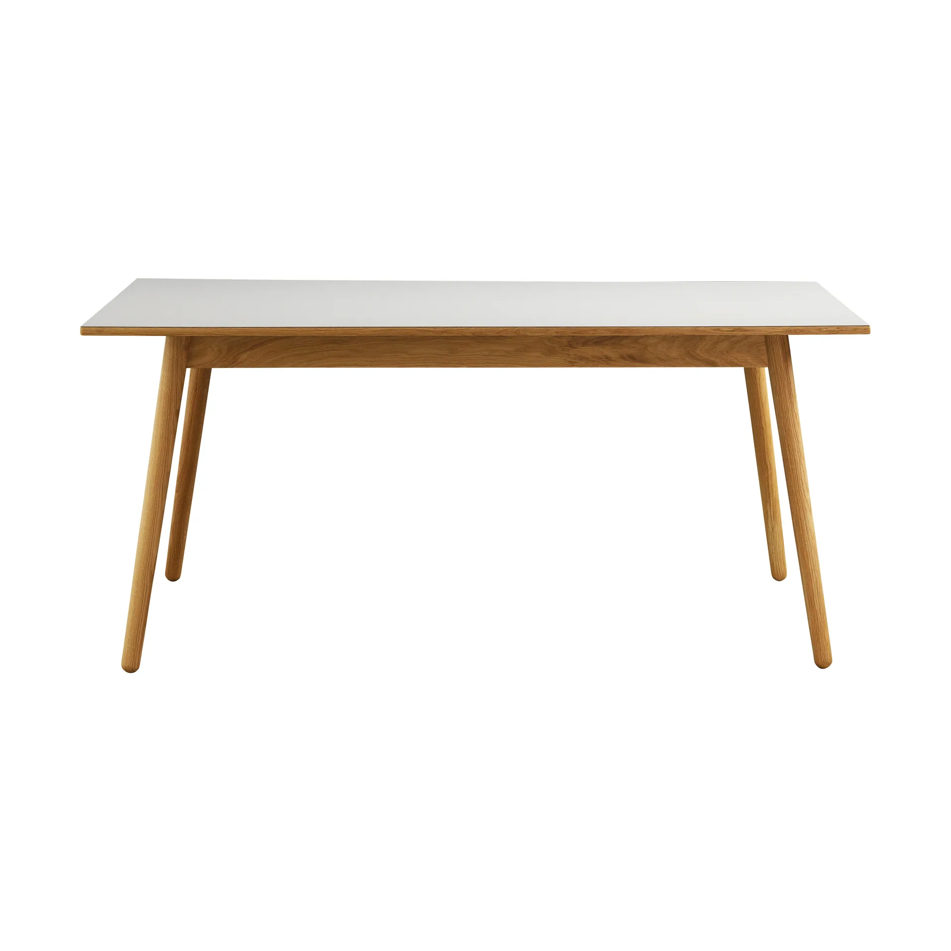 C35B dining table 82x160 cm, Light grey linoleum–oak natural water-based lacquer FDB Møbler