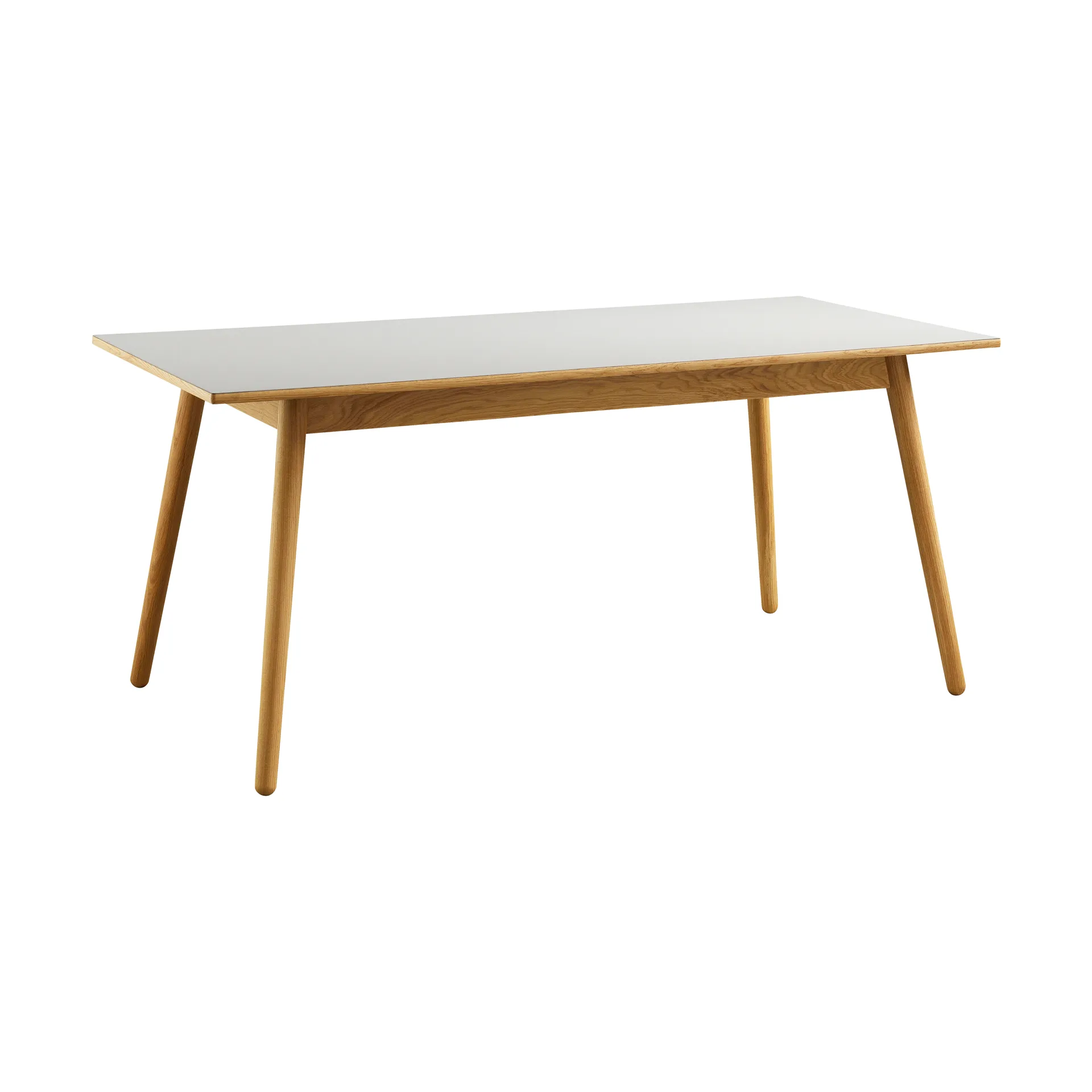 C35B dining table 82x160 cm, Light grey linoleum–oak natural water-based lacquer FDB Møbler
