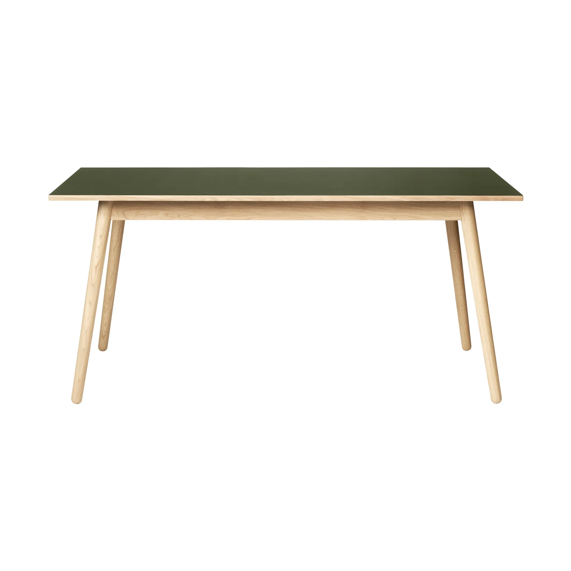 C35B dining table 82x160 cm, Olive linoleum-oak nature waterbased lacquer FDB Møbler