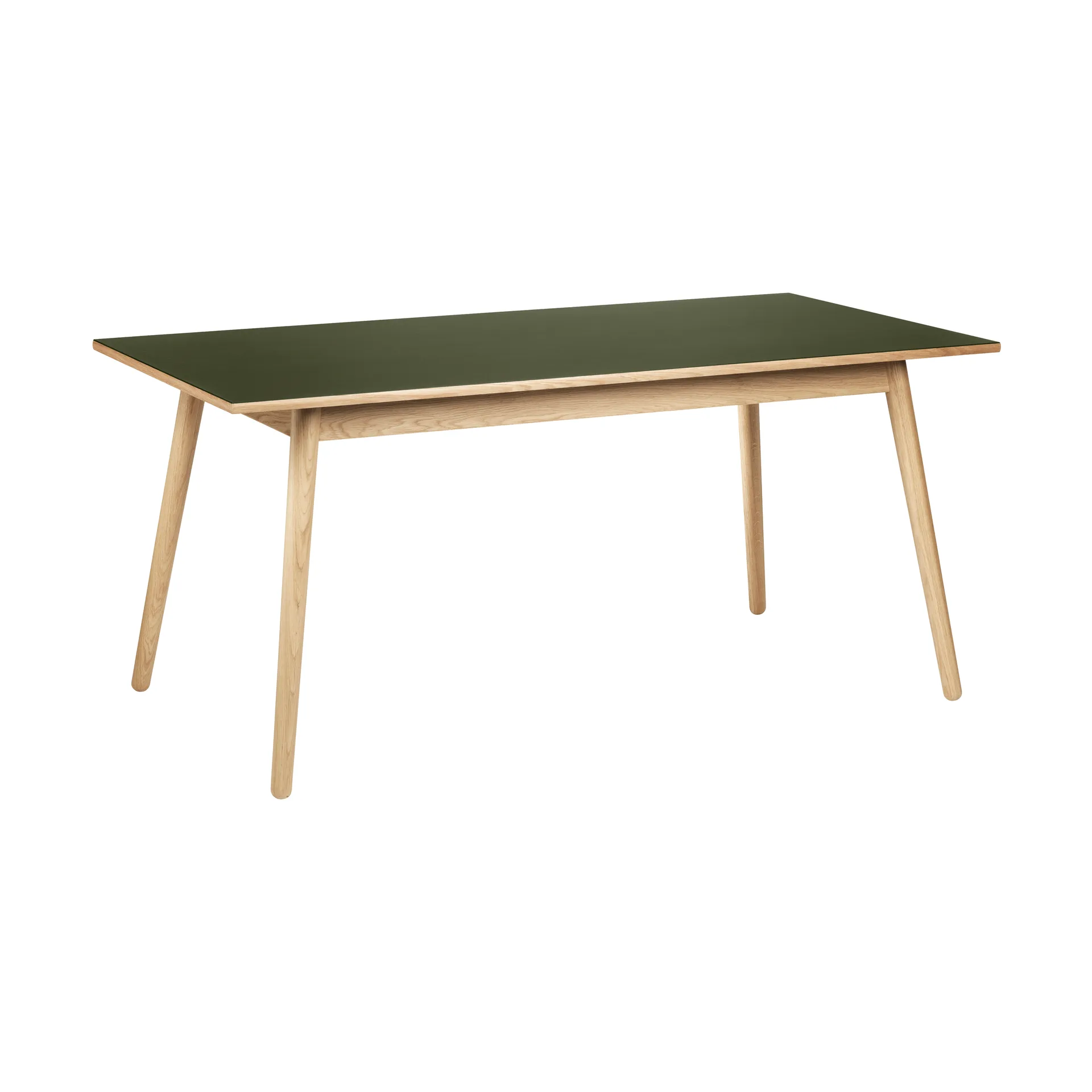 C35B dining table 82x160 cm, Olive linoleum-oak nature waterbased lacquer FDB Møbler