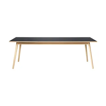 C35C dining table 95x220 cm - Black linoleum–oak natural water-based lacquer - FDB Møbler