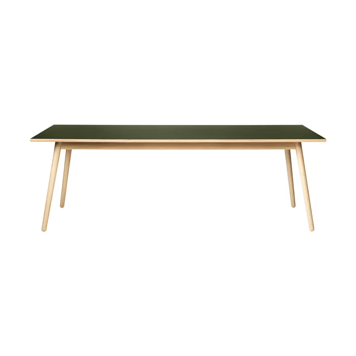 C35C dining table 95x220 cm - Olive linoleum-oak natural water-based lacquer - FDB Møbler