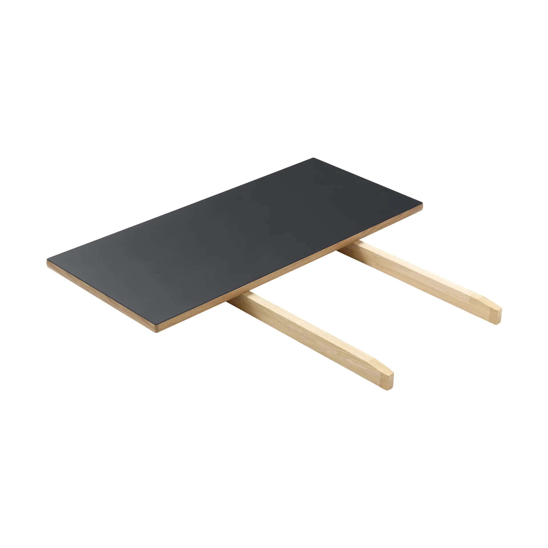 C35L extension leaf 82x37 cm, Black linoleum–oak natural water-based lacquer FDB Møbler