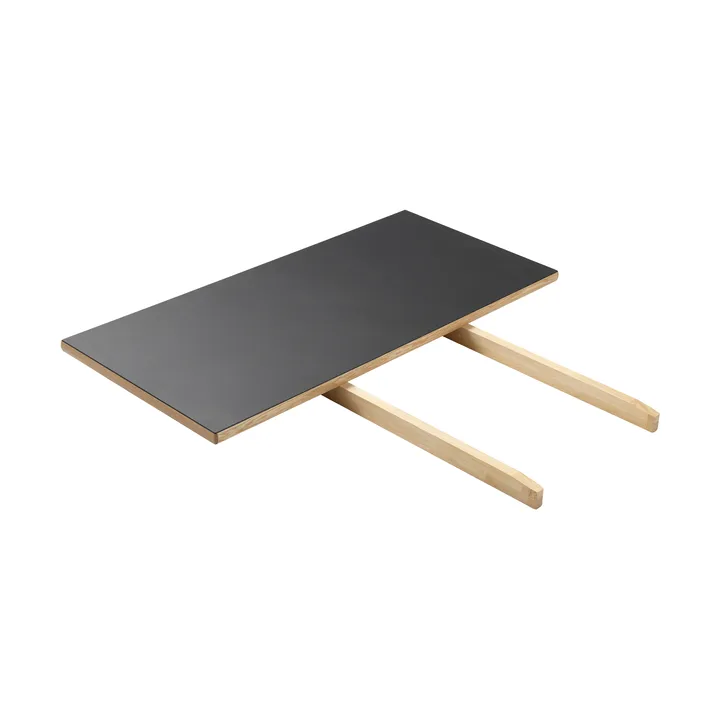 C35S extension leaf 95x45 cm - Black linoleum–oak natural water-based lacquer - FDB Møbler