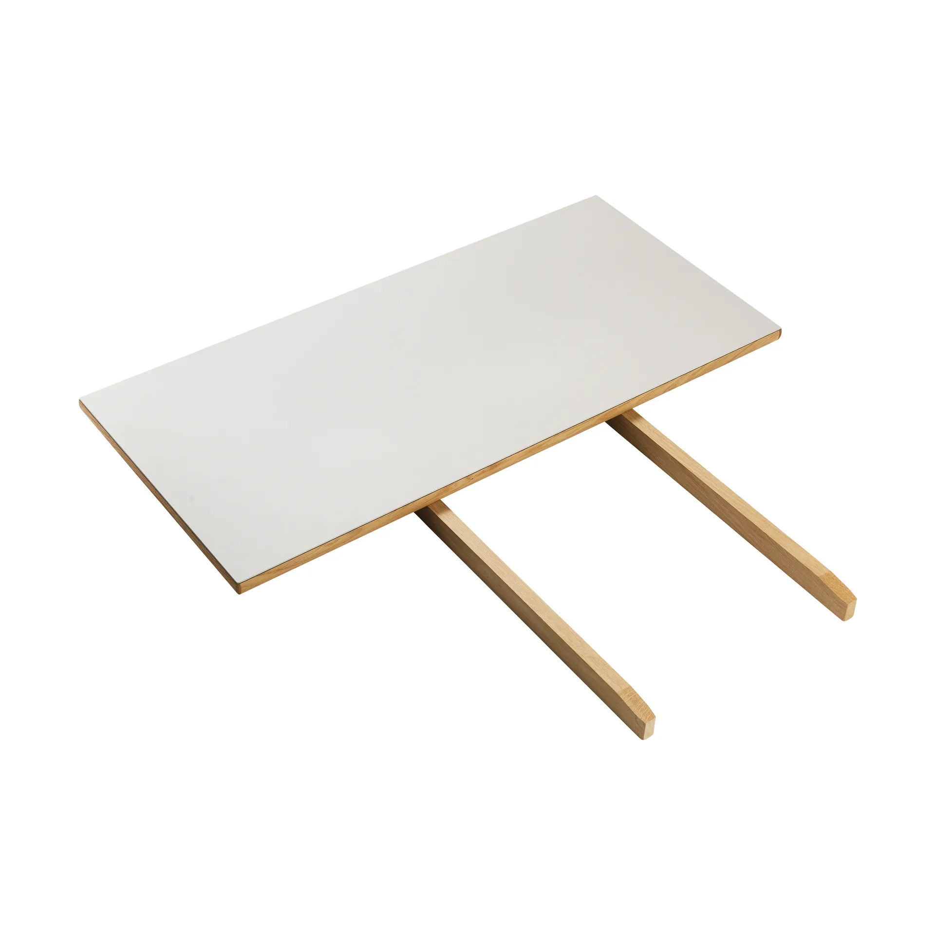 C35S extension leaf 95x45 cm, Light grey linoleum–oak natural water-based lacquer FDB Møbler