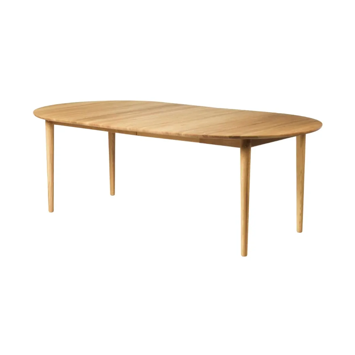 C62E Bjørk dining table with 2 extension leaves, Oak solid oiled FDB Møbler