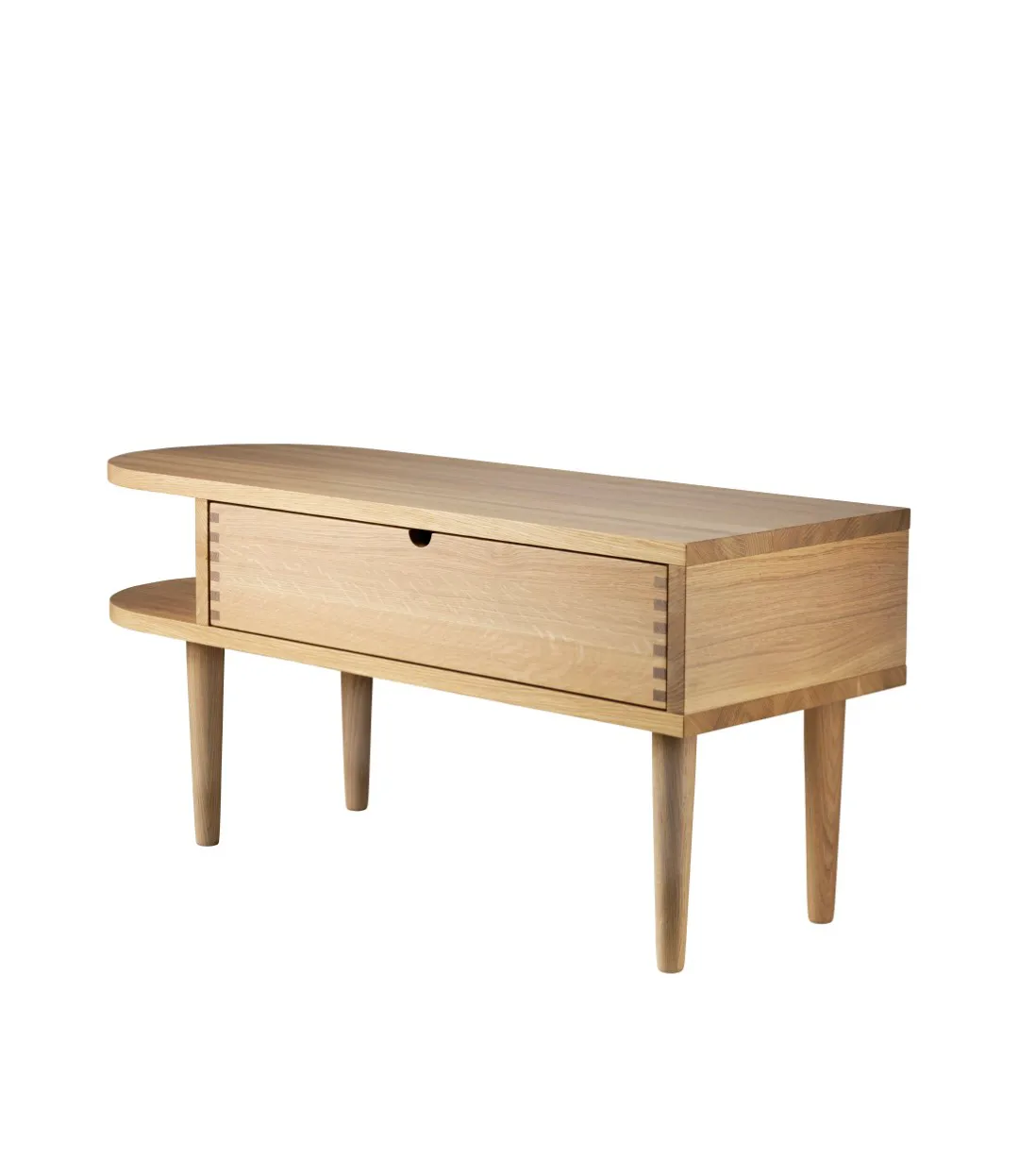 F24 Radius bench, Oak nature lacquered 35x90 cm FDB Møbler