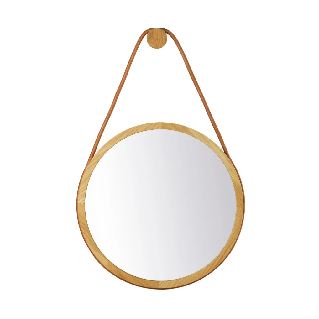 I3 Mossø wall mirror, Oak nature lacquered Ø40 cm FDB Møbler