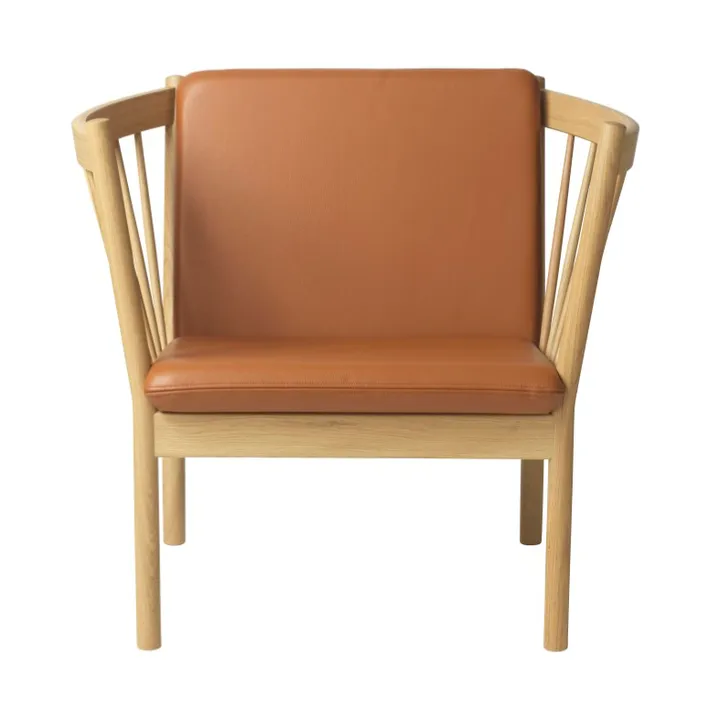 J146 armchair - Oak nature lacquered-cognac leather - FDB Møbler
