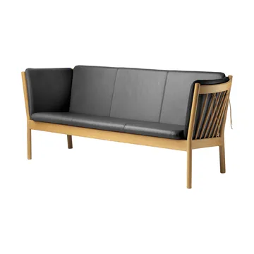 J149 sofa - Fabric black-lacquered oak, 3-seater - FDB Møbler