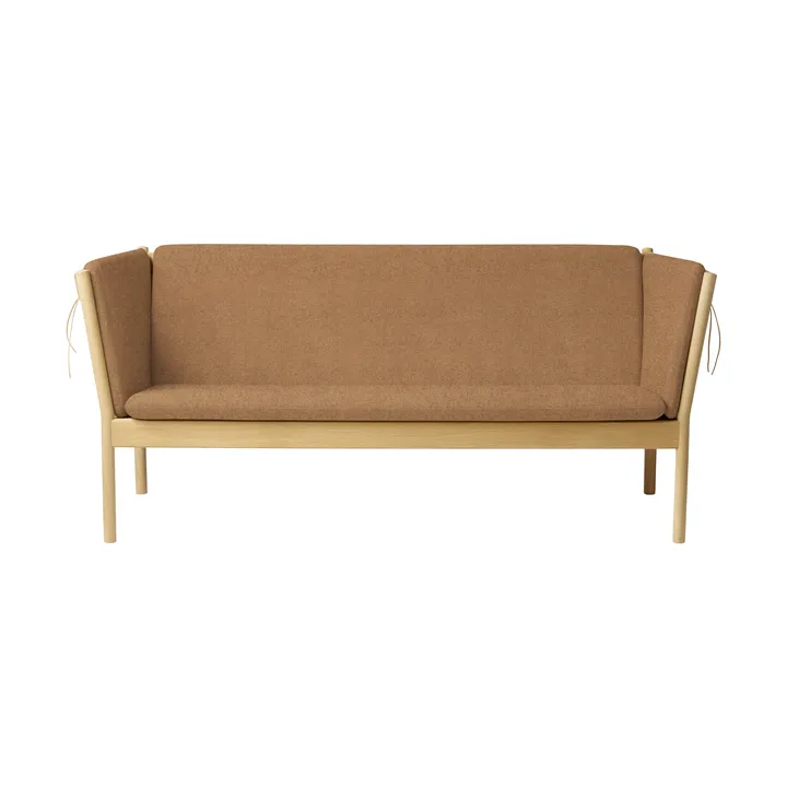 J149 sofa - Fabric brown-lacquered oak, 3-seater - FDB Møbler