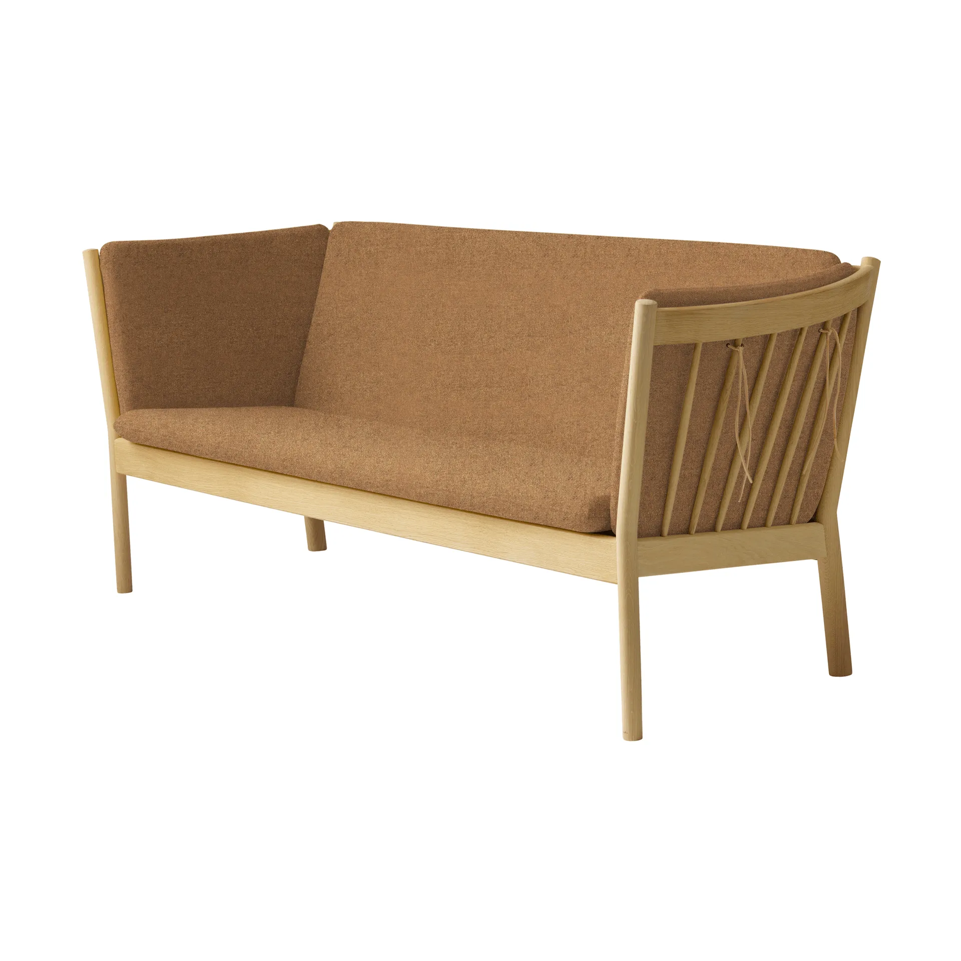 J149 sofa, Fabric brown-lacquered oak, 3-seater FDB Møbler