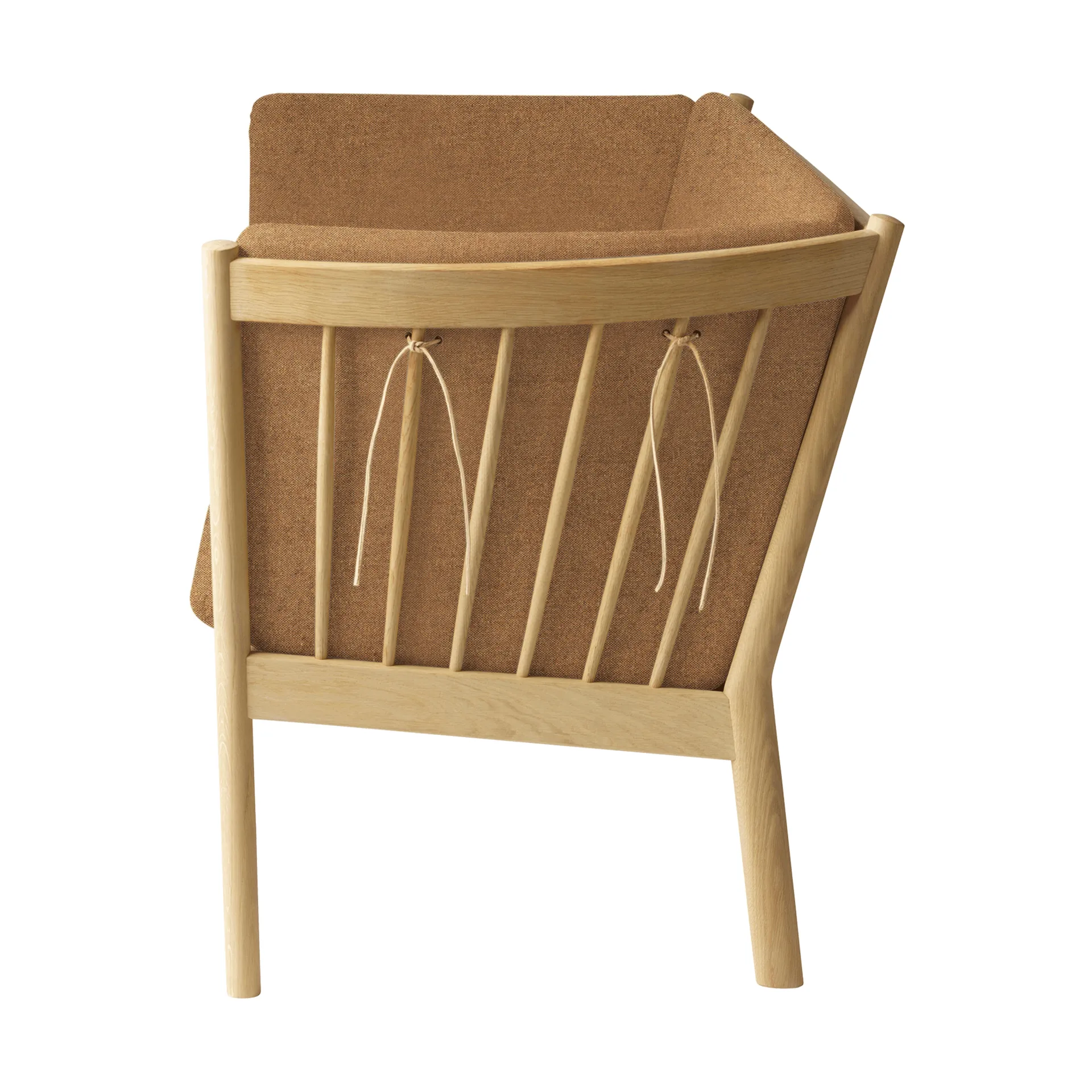 J149 sofa, Fabric brown-lacquered oak, 3-seater FDB Møbler