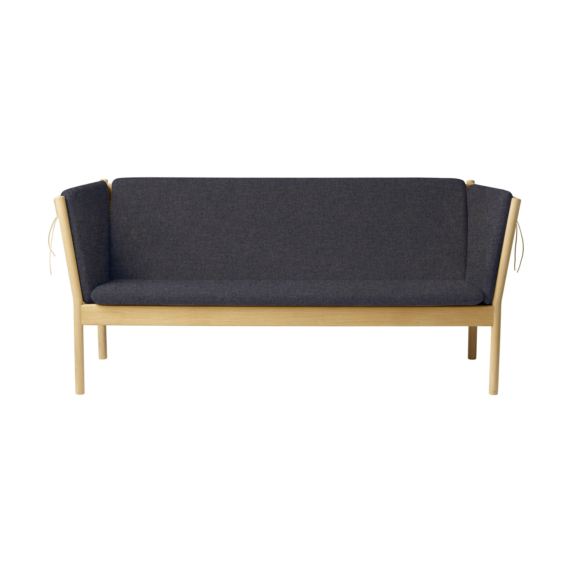 J149 sofa, Fabric dark grey–lacquered oak, 3-seater FDB Møbler