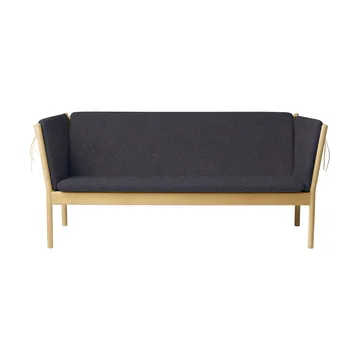 J149 sofa - Fabric dark grey–lacquered oak, 3-seater - FDB Møbler