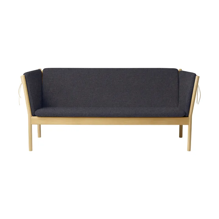 J149 sofa - Fabric dark grey–lacquered oak, 3-seater - FDB Møbler