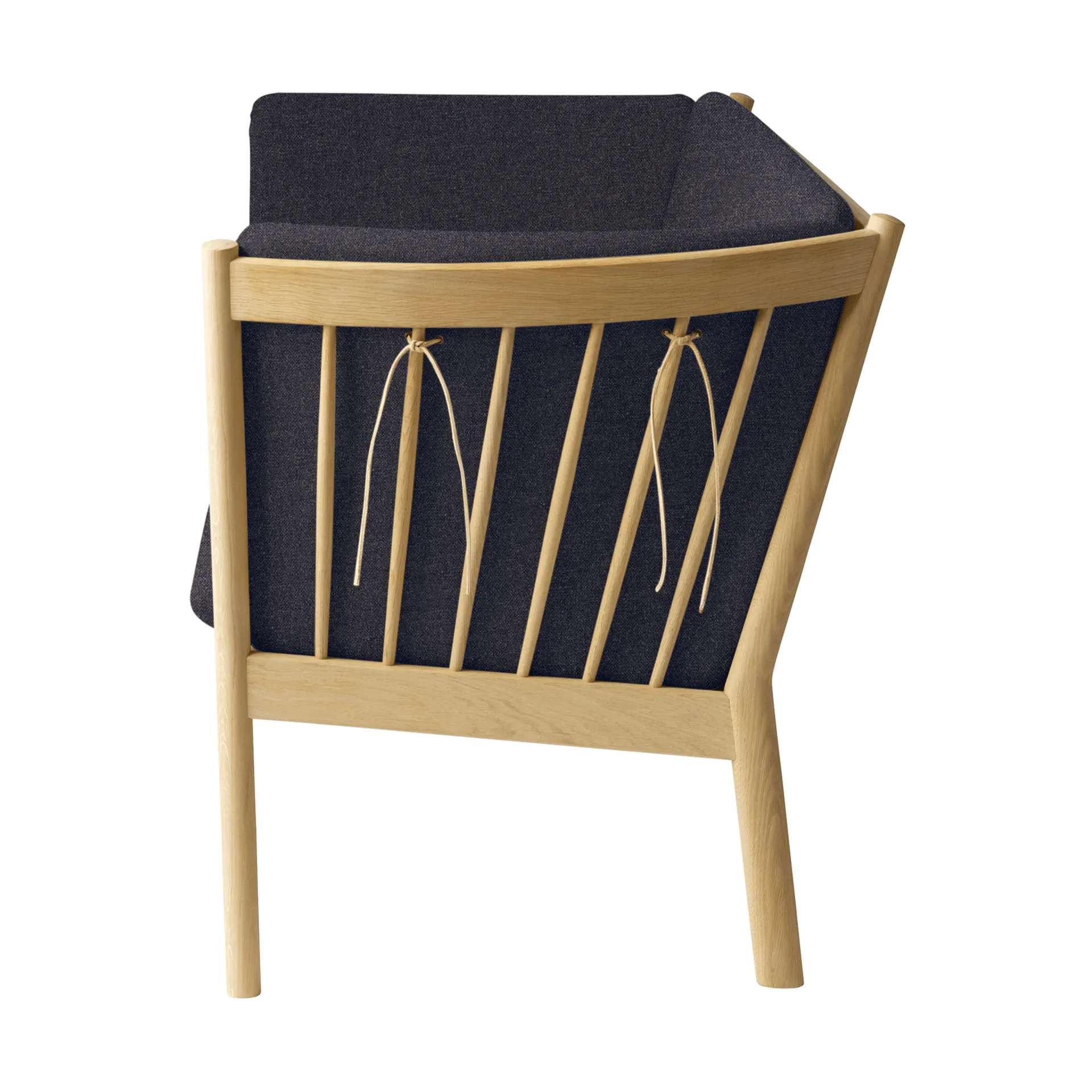 J149 sofa, Fabric dark grey–lacquered oak, 3-seater FDB Møbler