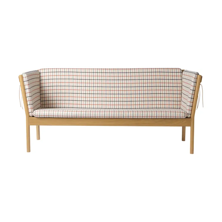 J149 sofa - Fabric red-lacquered oak, 3-seater - FDB Møbler