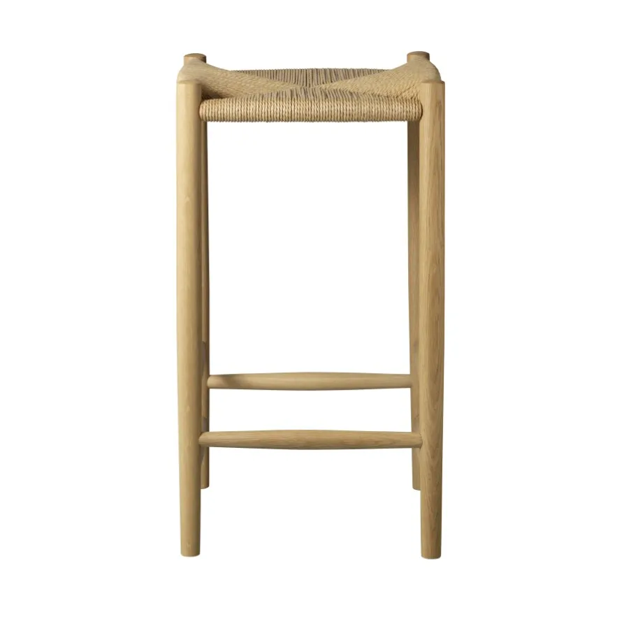 J164C Counter Squared bar stool, Oak nature lacquered FDB Møbler