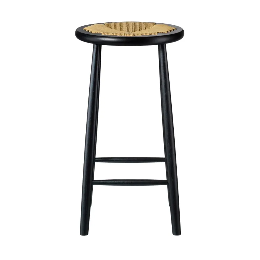 J165C Counter Round bar stool, Oak black painted-nature FDB Møbler