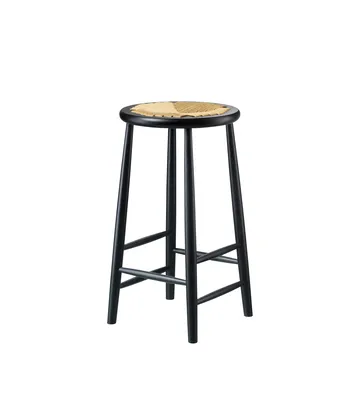 J165C Counter Round bar stool - Oak black painted-nature - FDB Møbler