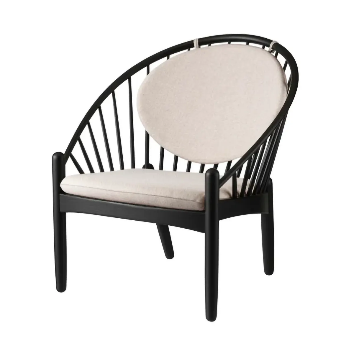 J166 Jørna chair, Black painted oak-beige FDB Møbler