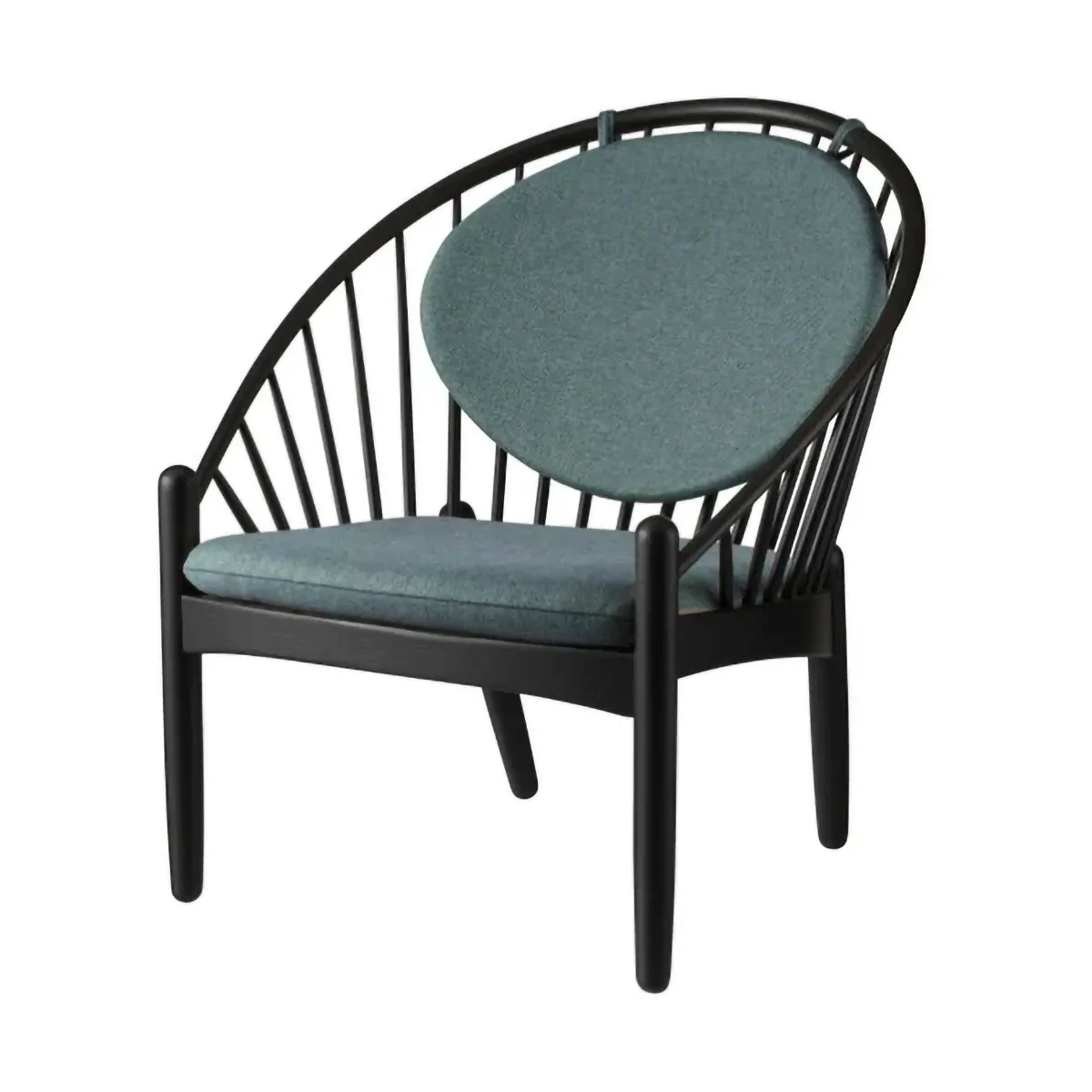 J166 Jørna chair, Black painted oak-green FDB Møbler