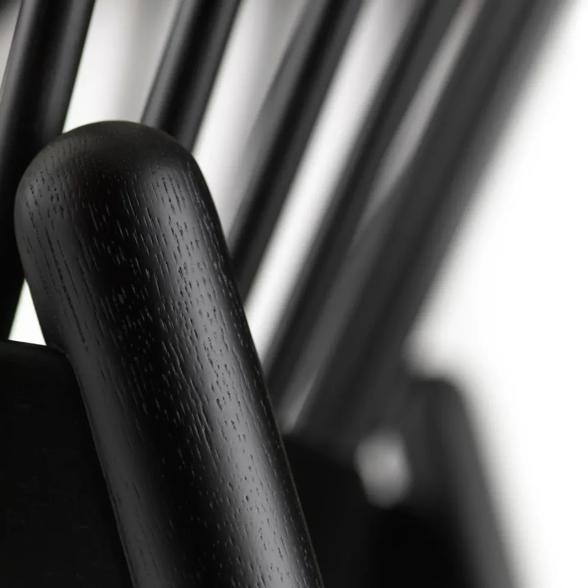 J166 Jørna chair, Black painted oak-light grey FDB Møbler