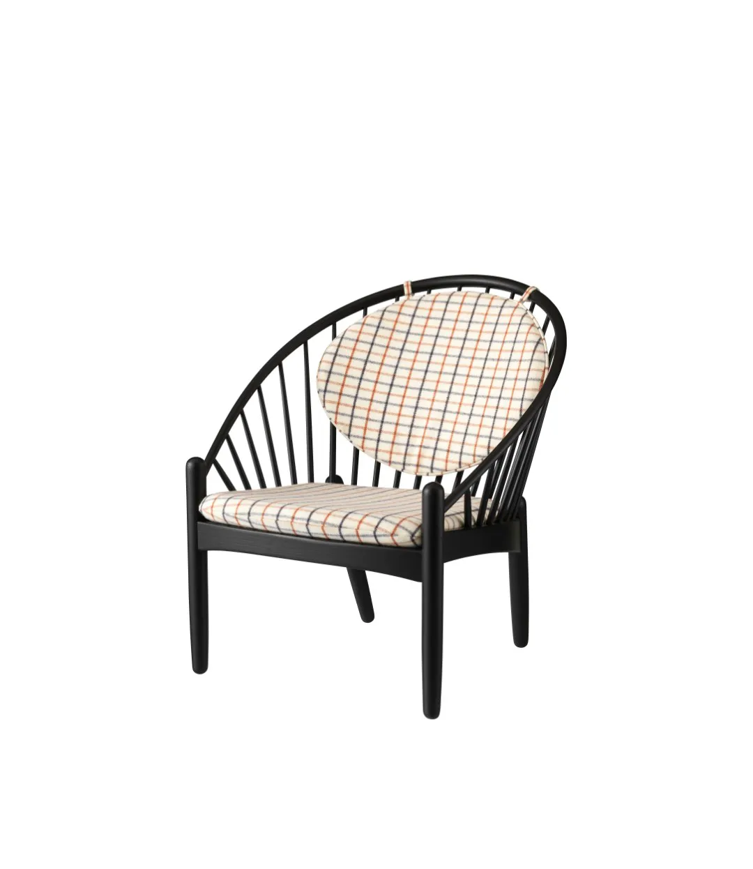 J166 Jørna chair, Oak black painted-red diced FDB Møbler
