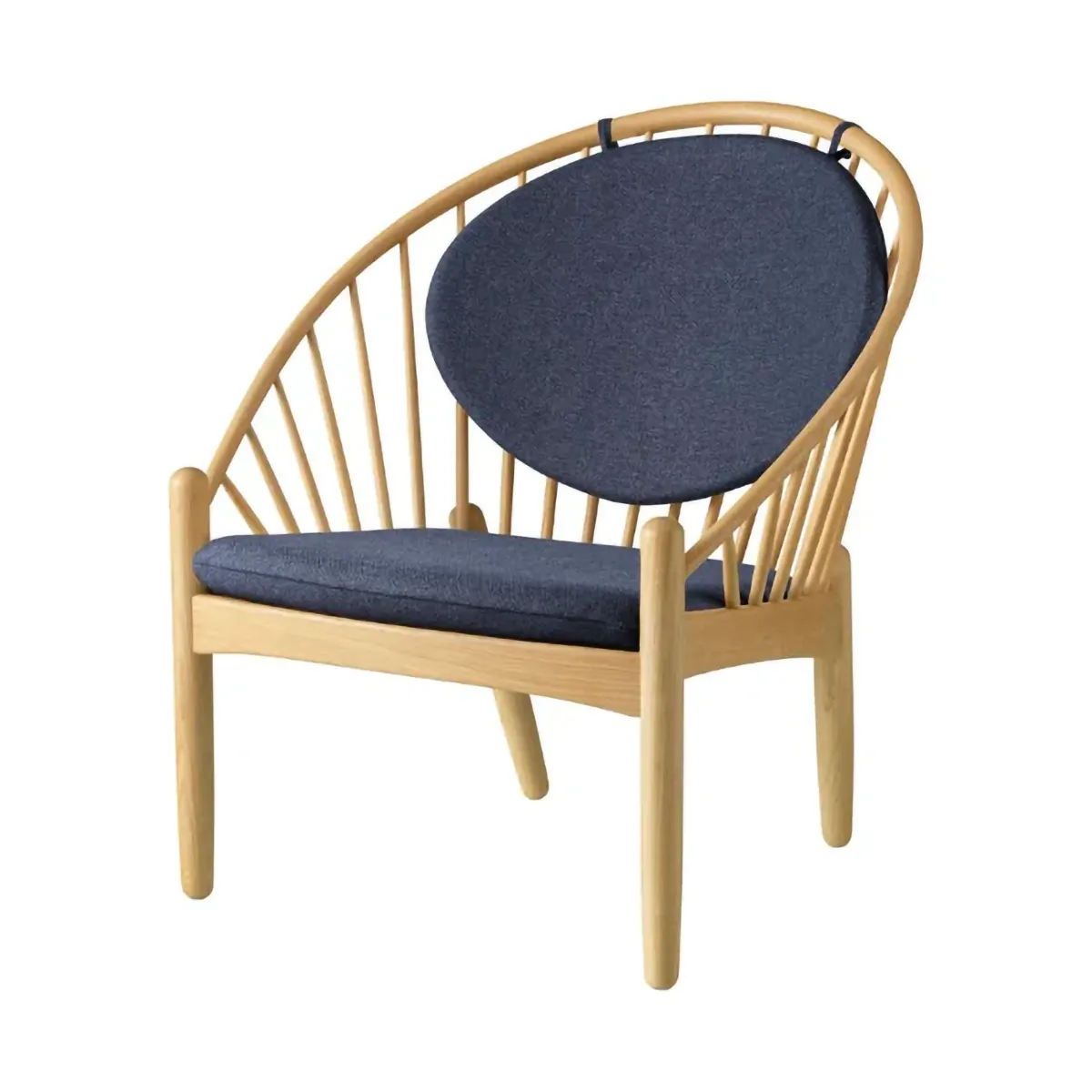 J166 Jørna chair, Oak lacquered-dark blue FDB Møbler