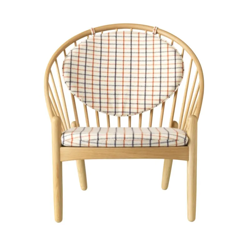 J166 Jørna chair, Oak nature lacquered-red diced FDB Møbler