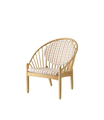 J166 Jørna chair - Oak nature lacquered-red diced - FDB Møbler