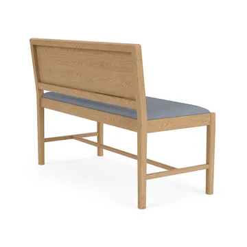 J176 Sønderborg bench - Lacquered oak-Ploegwool blue - FDB Møbler