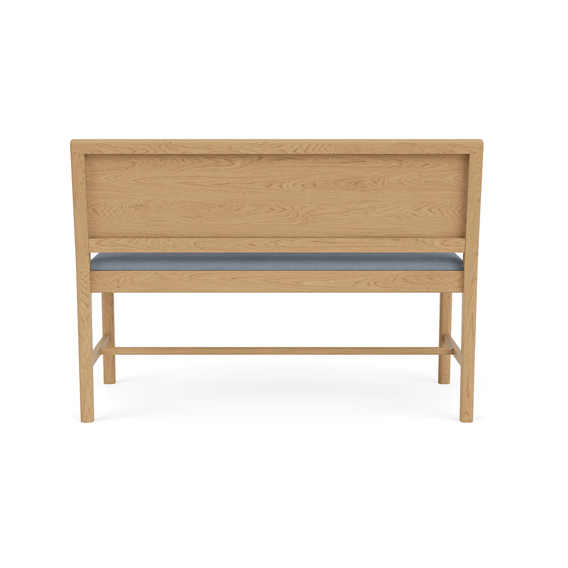 J176 Sønderborg bench, Lacquered oak-Ploegwool blue FDB Møbler
