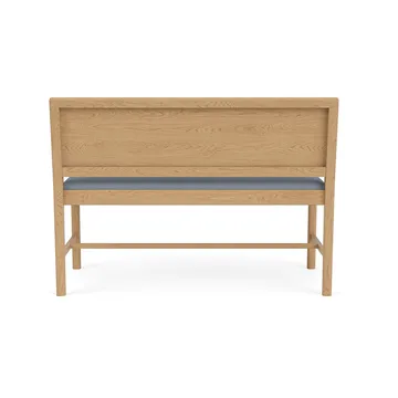 J176 Sønderborg bench - Lacquered oak-Ploegwool blue - FDB Møbler