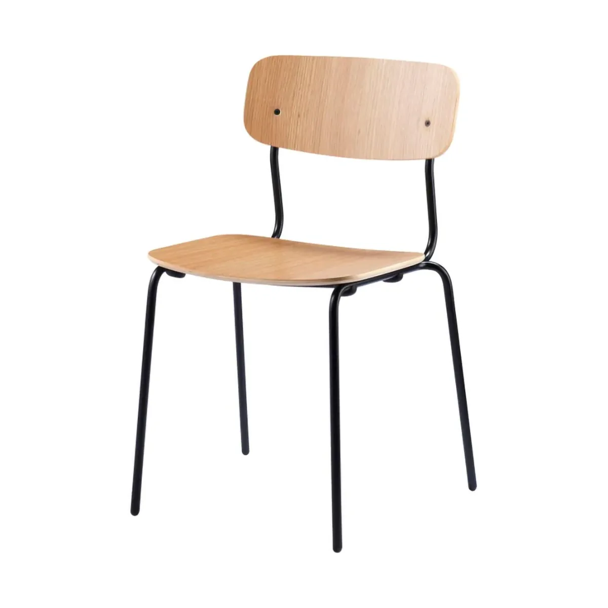 J182 Holmen chair, Oak veneer-black legs FDB Møbler