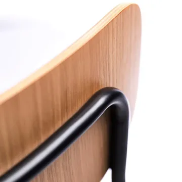 J182 Holmen chair - Oak veneer-black legs - FDB Møbler